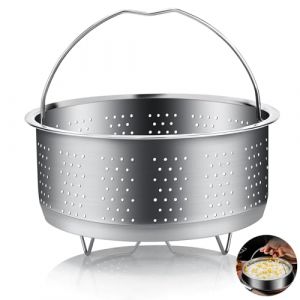 Gowkeey Panier à Vapeur, 304 Acier Inoxydable Panier Autocuiseur, Panier Vapeur, Insert pour Cuisson à Vapeur avec Poignée Recouverte, pour la Cuisson des Légumes et des Aliments (17.5cm) (Fotalent Store, neuf)