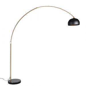 Qazqa xxl - Lampadaire avec Abat-Jour - 1 lumi&egrave;re - H 248 cm - Noir et Or - Moderne - &eacute;clairage int&eacute;rieur - Salon I Chambre (Lampeetlumiere, neuf)