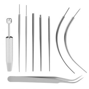 Piaeny Kit de piercing 16G 18G en acier inoxydable avec pince &agrave; billes, kit d'outils de piercing pour changement de bijoux sur l'oreille, le nez, la l&egrave;vre, le nombril (ChangJingCai, neuf)