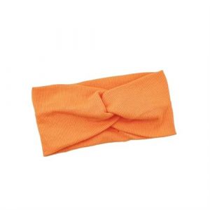 Bandeau Cheveux Fille Femmes filles couleur unie bandeaux tricoté coton bandes de cheveux Vintage croix Turban pansement Bandanas bandeaux cheveux accessoires(Orange) (WUKAIDIANZI, neuf)