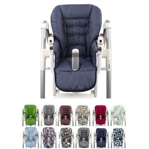 Housse de rechange de coussin de si&egrave;ge [Housse pour chaise haute] compatible avec Peg Perego Prima Pappa Diner (bleu chin&eacute;) (Bambiniwelt24, neuf)