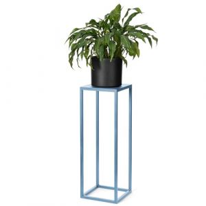 LAMO Manufaktur Support plantes en m&eacute;tal bleu 68 cm | Support pots de fleurs interieur dans salon, chambre &agrave; coucher | &Eacute;tag&egrave;re moderne &agrave; fleur de mariage, socle pour sculpture, d&eacute;coration (Jumbo-Shop, neuf)