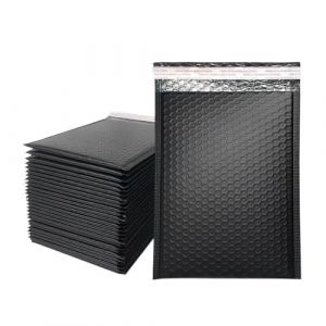 Lot de 100 enveloppes rembourr&eacute;es auto-adh&eacute;sives pour envoi postal, enveloppes &agrave; bulles (Noir, 18 x 23 cm) (GFJFMSM, neuf)