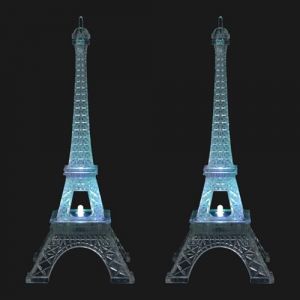 ELAYARD 2 Pi&egrave;ces Veilleuse LED Tour Eiffel Acrylique Lampe de Nuit Color&eacute;e Cr&eacute;ative D&eacute;coration de Chambre et Bureau Luminaire Ambiance Cadeau Original (Heyyii, neuf)