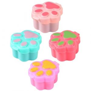 Récipients de voyage en caoutchouc pour produits de toilette en forme de patte de chat - Accessoires de voyage pour cosmétiques visage corps mains - Étanche - Essentiels de voyage avec couvercle (fivekim, neuf)