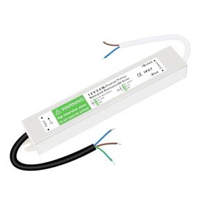 Transformateur 220V 12V LED 24W, Alimentation 12V 2A, Convertisseur 220V 12V, IP67 étanche LED Driver Transformateur AC à DC, Adaptateur Tension Constante, Sans Scintillement, Sans Bruit, Non Dimmable (CYHQ-EU, neuf)