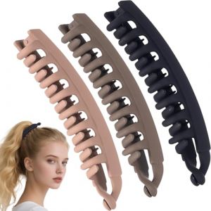 3 Pi&egrave;ces Pinces à Cheveux Banane pour Femmes, Barrette Cheveux Banane Vintage Grande Pince Banane Clip Hair Plastique pour Fille Pince à Fermoir pour Accessoire de Beauté (Type2) (xiongweiyeah, neuf)