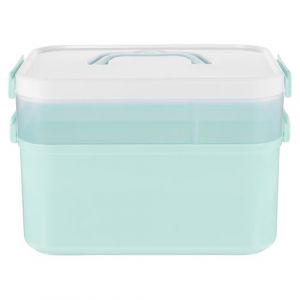 DECOMELODY Coffret &agrave; Outils de Manucure Grand Format Bleu, Bo&icirc;te de Rangement Robuste pour Vernis &agrave; Ongles Compartiments Amovibles, &Eacute;tui Portable en Plastique Pp pour Salon de Beaut&eacute; (FINNG, neuf)