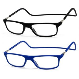 NEW VISION Lunettes 2 pack, Lunettes Loupe, Lunettes De Lecture Magn&eacute;tique, Longueur R&eacute;Glable Lunette De Lecture Homme Femme, NV2904 (C6+C7, 1.5, x) (New Vision Milano, neuf)
