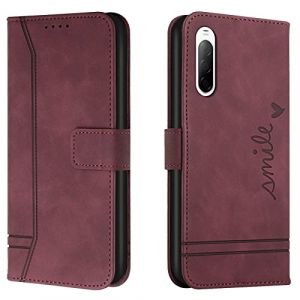 Lihondar Coque pour Sony Xperia L4, Protection Portefeuille Etui &agrave; Rabat Housse Premium en Cuir PU avec Antichoc TPU Fermoir Magn&eacute;tique Flip Pochette Housse pour Sony Xperia L4 (Rouge) (LiHondar, neuf)