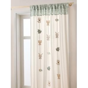 VERTBAUDET Rideau tamisant Guirlande dans Les Bois Vert Sauge 135X240 (VERTBAUDET, neuf)