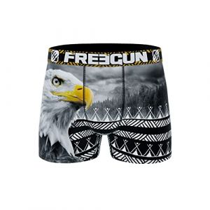 FREEGUN Caleçon Homme Liberté de Mouvement, Boxer Homme, Confortable, Ajustement Parfait, Gris, Taille XL (FUN_HEAD, neuf)