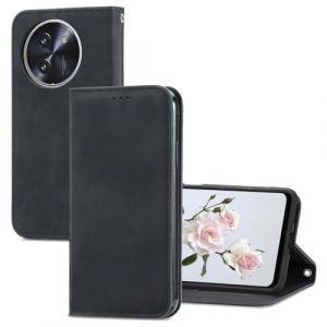 YUEQIAN Coque pour Doogee Note 59/Doogee Note 59 Pro Case, Cuir PU R&eacute;tro Folio Rabat Portefeuille Etui, avec [Fente Cartes] [Support] [Fermeture Magn&eacute;tique] Antichoc Housse, Noir (YUEQIAN-EU, neuf)