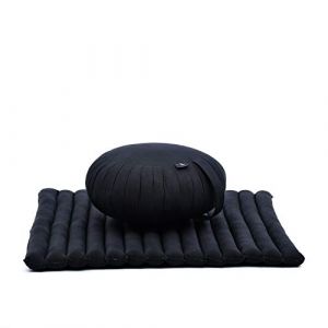 LEEWADEE Set de méditation - Set de méditation en kapok, Coussin et Tapis de méditation Zafu et Zabuton, Noir (Leewadee, neuf)