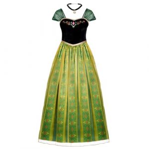 Spooktacular Creations Costume de princesse adulte pour femme, robe de fée verte avec collier pour déguisement d'Halloween, jeu de rôle-XL (Joyin Direct, neuf)