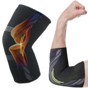 Bandage de coude, coudiere musculation, tendinite coude, bandage de coude antidérapant, attelle coude, pour tennis elbow et tendinite, sport, pour tennis, musculation, golf (L) (Rfervgauk, neuf)
