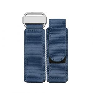 Hooxue Bracelet de montre en nylon Velcro de 22 mm/24 mm &agrave; longueur r&eacute;glable compatible avec les montres Panerai Bell & Ross (22 mm, bleu) (XYZXYZ-Fr, neuf)