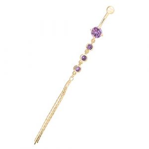 Homxi Piercing Nombril 9 mm Piercing Acier Inoxydable Nombril,Rond avec Long Violet Zircone Piercing Nombril en Violet (HomXie, neuf)