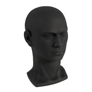 T&ecirc;te De Mannequin Perruque,Support Chapeau Salon,PVC Durable,Pr&eacute;sentation Professionnelle,Coiffure Magasin,Centre Commercial,Magasins De Chapeaux,L&eacute;ger 1Kg,30Cm Noir Mat (ZENGRICE, neuf)