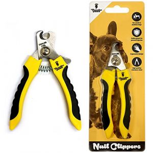 Thunderpaws Coupe-Griffes Professionnel pour Chien avec Dispositif de Protection, Fermeture Sécurisée et Lime à Ongles (Petit - Moyen, Jaune) (81 Brands, neuf)