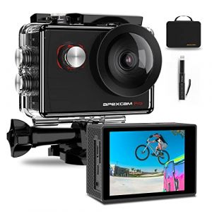 Apexcam 4K Cam&eacute;ra Sport WiFi Ultra HD 20MP Cam&eacute;ra d'action 2'LCD 40M Camera sous-Marine 170 &deg;Grand-Angle Action Cam avec Selfie Stick 2 * 1200mAh Batteries et Kit d'Accessoires (gooniee, neuf)