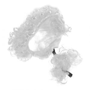 SAFIGLE Perruque Blanche Bouclée Pour Costume De Juge Accessoires Pour Halloween Jeu De Rôle Au Tribunal Costume Pour Adultes Et Garçon Fille (Grand Di, neuf)