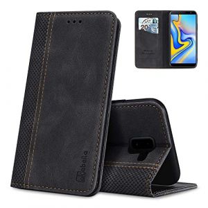 AKABEILA Etui Protection Coque Samsung Galaxy J6 2018 Coque Case, Housse en Cuir Compatible pour Samsung Galaxy J6 2018 Etui Portefeuille Emplacements Cartes Folio Fermeture Magn&eacute;tique Stand Holster (AKABEILA, neuf)