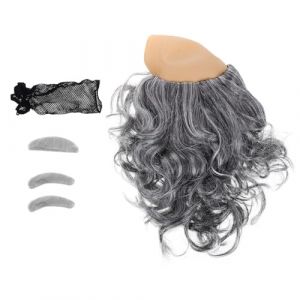Holibanna Postiche Chauve pour Costume Homme 3 Pi&egrave;ces avec Moustache et Sourcils Cuir Chevelu Ondul&eacute; Gris Postiche sans Cheveux R&eacute;aliste pour Halloween F&ecirc;tes Costum&eacute;es et Soir&eacute;es &agrave; Th&egrave;me (Lydia Lyle, neuf)