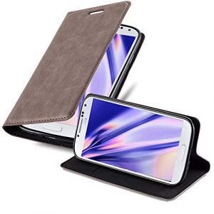 cadorabo Coque pour Samsung Galaxy S4 Mini en Marron CAF&Eacute; - Housse Protection avec Fermoire Magn&eacute;tique, Stand Horizontal et Fente Carte - Portefeuille Etui Poche Folio Case Cover (cadorabo-shop, neuf)