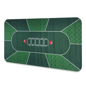LaiEr Tapis de Poker 10 Joueurs Texas Hold'em Tapis en Caoutchouc Tapis de Poker pour Tables Table de Poker Portable Pliante pour Jeux de Poker Blackjack Casino (200*100*0.2cm,Green) (ChunSiFuShi, neuf)