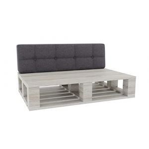 Coussin pour Palette Coussin d'assise Dossier piqué PFG (Dossier 120x50, Gris foncé) (FavreShop, neuf)