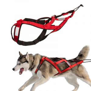 Harnais de Traction pour Chien avec Bandes r&eacute;fl&eacute;chissantese, Harnais de tra&icirc;neau imperm&eacute;able pour Chiens, Harnais de Traction pour Exercices de Chiens, Ski attel&eacute; et tra&icirc;neau de (Rouge, 3XL) (Sundemic, neuf)