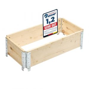 Garronda Carré Potager modulable en Bois Naturel 80x40x20 cm – Jardinière extérieure en palettes, empilable et Pliable, pour Jardin, Plantes, Fleurs, Herbes, Fruits et légumes GD-0141, 1 pièce (Hisert, neuf)