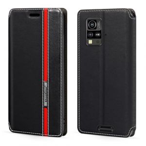 Coque &agrave; Rabat en Cuir PU Bicolore avec Fermeture Magn&eacute;tique Invisible Compatible avec Blackview BV4800 Pro, &Eacute;tui &Eacute;l&eacute;gant et Protecteur (Noir) (Shantime, neuf)
