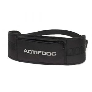 ACTIFDOG Ceinture CANICROSS, Course à Pied, Promenade avec Chien, très légère, Mains Libres, réglable, Logo réfléchissant (M: 80-100cm, Noir) (cat-or-dog-boutique, neuf)