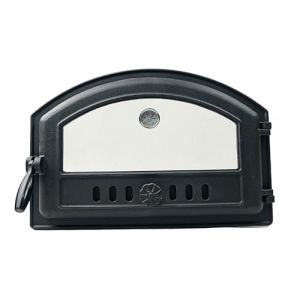 Innbee&reg; Porte de Four en Fonte et Pierre avec Vitre en Verre - Four &agrave; Pizza et Pain &agrave; Bois avec Thermom&egrave;tre (Innbee, neuf)