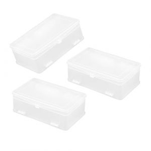 DECORNIJIA Lot de 3 Bo&icirc;tes &agrave; Outils pour Ongles en Plastique ABS Rangement Double Compartiment Grand Volume Organisateur pour Accessoires Nail Art Bo&icirc;te de Rangement Pratique pour (ZhiLight, neuf)