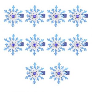 Barrette &agrave; cheveux &eacute;l&eacute;gante en forme de flocon de neige de No&euml;l, d&eacute;cor&eacute;e de strass, d&eacute;coration pour enfants (FL$$, neuf)