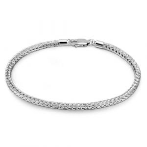 Dankadi Bracelet Chopin Fin Largeur 2MM en 925 Argent, Gourmette Cha&icirc;ne Maille Fine avec Dragon Fermoir Style Punk Hip Pop Serpent Dor&eacute; Cadeau Bijoux F&ecirc;te Anniversaire pour Homme Femme (7.1", Argent) (Mei Yun Jewelry, neuf)