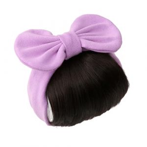 Accessoire de cheveux pour bébé avec une perruque d'arc Bandkknot franges Elastic Cotton Band pour les nourrissons confortables texture réaliste Pourpre (kilnbright, neuf)