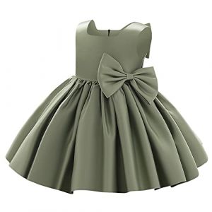 IBAKOM B?b? Petites Enfant Filles Bowknot Tutu Princesse Robe Bal Anniversaire Formel f?te Mariage Bapt?me Demoiselle d'honneur Communion Robe Vert 12-18 Mois (ZhuL, neuf)