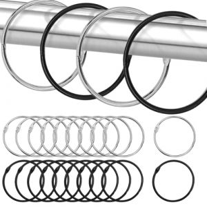 20 Pi&egrave;ces Anneaux de Rideau &agrave; Ouvrir, 50mm Crochet de Rideau de Douche Coulissant, Anneaux pour Tringle &agrave; Rideaux Ronds, Cercle M&eacute;tal Anneaux Rideaux Douche, Pour Rideau de Fen&ecirc;tre et de Lit (CAI LONGCANG DE DIAN, neuf)