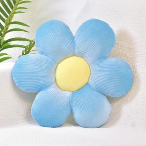FSRONGXI Coussin décoratif à motif de marguerites - Joli coussin de sol - Esthétique - Pour lit, canapé, chaise - 38 cm (bleu) (Rong-518X, neuf)