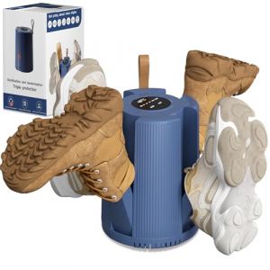 Sèche-Chaussure Électrique, Sèche-Botte avec 4 Bras Pliables, Minuterie 1/3/6H, 2 Réglages de Vitesse, Séchage Rapide, Seche Chaussure Portable pour Chaussures, Gants, Chaussettes, Bottes de Ski (SHUN-eu, neuf)