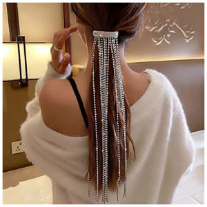 &Eacute;pingle &Agrave; Cheveux Fashion Strass Strinestone Coupes &agrave; cheveux for Femme Girl Long Tassel Brillant Cristal Crystal Cheveux Coiffures Accessoires de mariage Cadeaux de mariage &Eacute;pingle &Agrave; Cheveux Mariage( (钟祥市微琼维商贸有限公司, neuf)