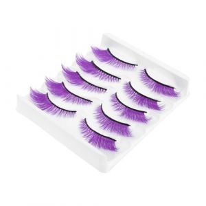 Zerodeko Lot de 5 Paires de Faux Cils Colorés Synthétiques Bouclés Vert et Violet Maquillage Naturel et Cosplay Manga Extensions de Cils Auto-Adhésifs pour Fêtes Halloween et Looks (Joseph Xu, neuf)