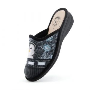 JOMIX Chaussons Femme avec Talon Compens&eacute; Pantoufles Talon Compens&eacute; Chaussons Chaude Doublure Int&eacute;rieur Chaussures Femme Hiver (Noir, 39) (JOMIX EUROPE, neuf)