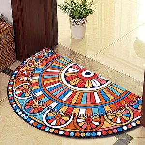 Guest Ruyunlai Paillasson Tapis D'entréE Demi Lune IntéRieur Dexterieur pour Terrasse Rond Exterieur Entree D’entree Interieur Absorbant Cercle de Couleur 60x90cm (Guest Ruyunlai, neuf)