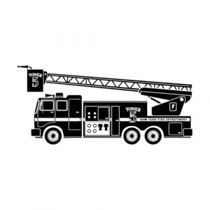 Autocollant mural de camion de pompiers Autocollants de d&eacute;coration murale de voiture Chambre d'enfant Jouets D&eacute;cor Autocollants en vinyle pour chambre de gar&ccedil;on Chambre de gar&ccedil;on-S-26x58cm-Black (LIUJIAHAO Sticker, neuf)