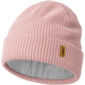 ATNKE Unisexe Tricot&eacute; Beanie Bonnet, Extensible &Eacute;pais Chaud Polaire Doublure Quotidien Hiver Doux Revers Laineux T&ecirc;te Mort Casquette Cadeaux pour Homme Papa et Femme/Bean Paste Pink (Memorye, neuf)